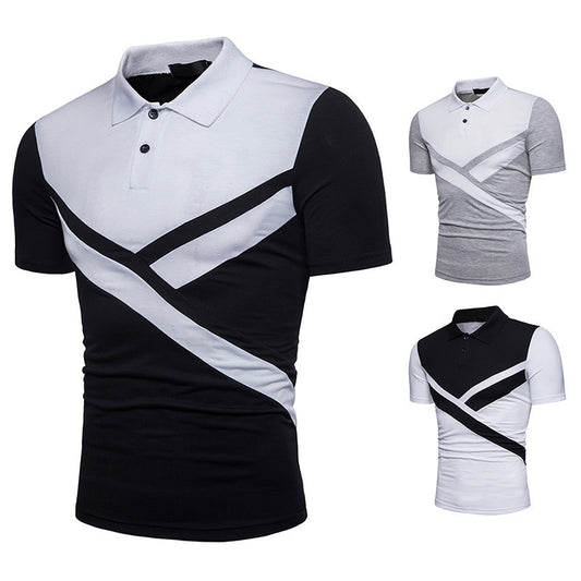 Irregular Stitching Polo Shirt | TAEVI