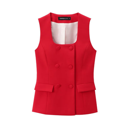 Vest Straight-Leg Pants Suit | TAEVI