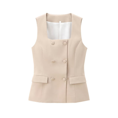 Vest Straight-Leg Pants Suit | TAEVI
